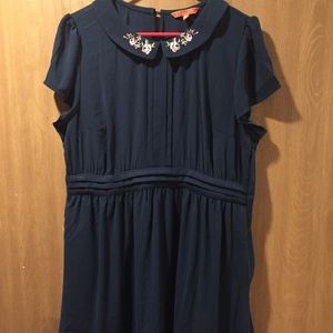 Peter Pan Collar Embroidered Dress